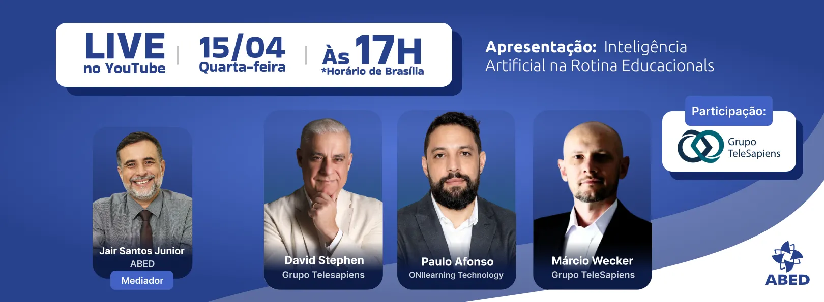 LIVE ABED 15/04- Intelig�ncia Artificial na Rotina Educacional